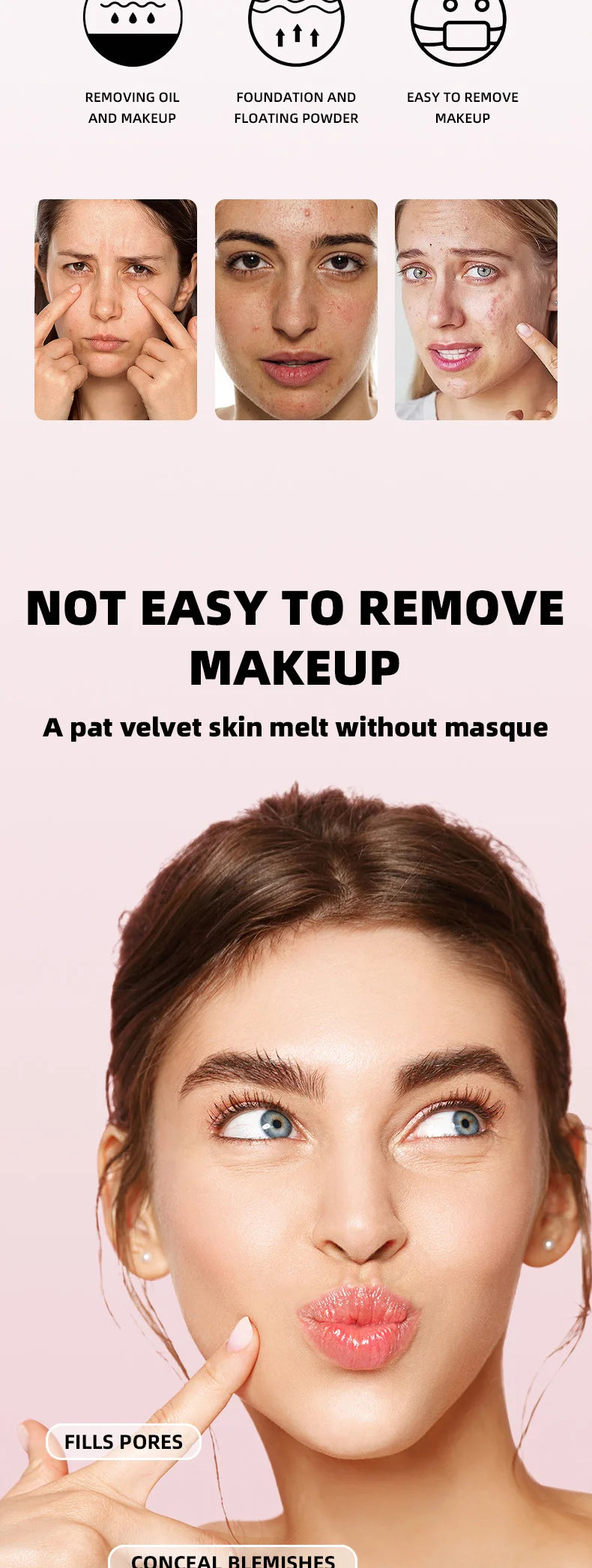 Ocheal Setting Powder Face Long Lasting Oil-controlling Contouring Powder Skin-friendly Skin Natural Cosmetics