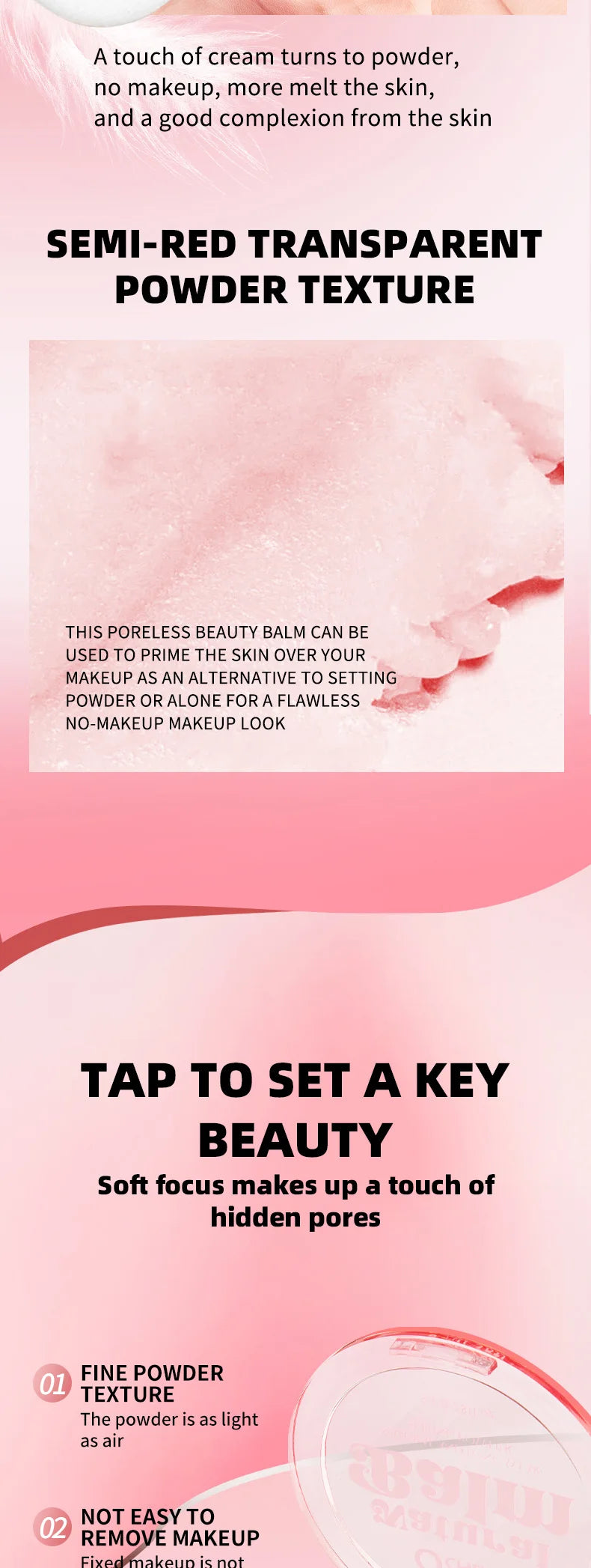 Ocheal Setting Powder Face Long Lasting Oil-controlling Contouring Powder Skin-friendly Skin Natural Cosmetics