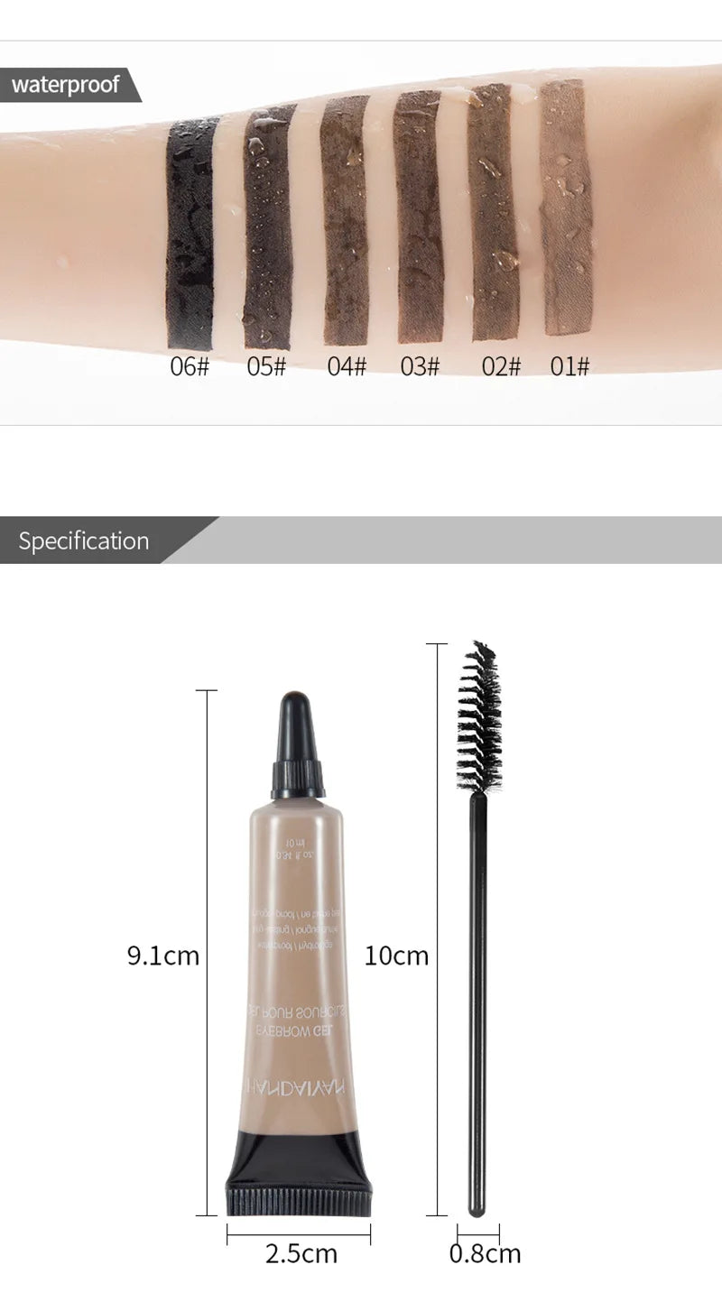 HANDAIYAN 6 Colors Eyebrow Dye Waterproof Tint Makeup Brush Set Brown Enhancer Eye Brow Dye Cream Make Up Paint Cosmetic