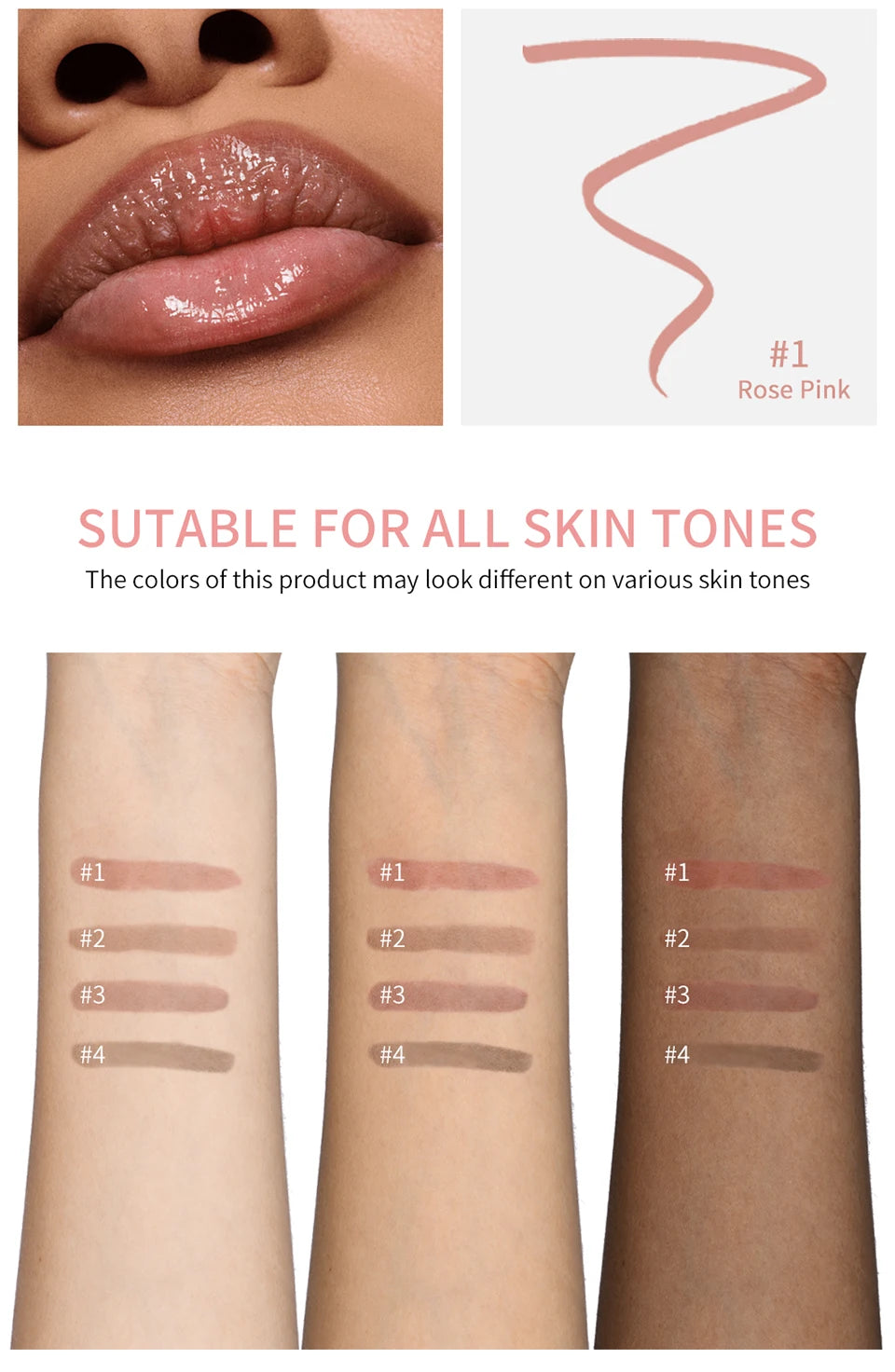 Peel Off Lip Liner Waterproof Long Lasting Liquid Lip Stick Lasting Makeup Liquid lipliner Containing Hyaluronic Acid Vitamin E