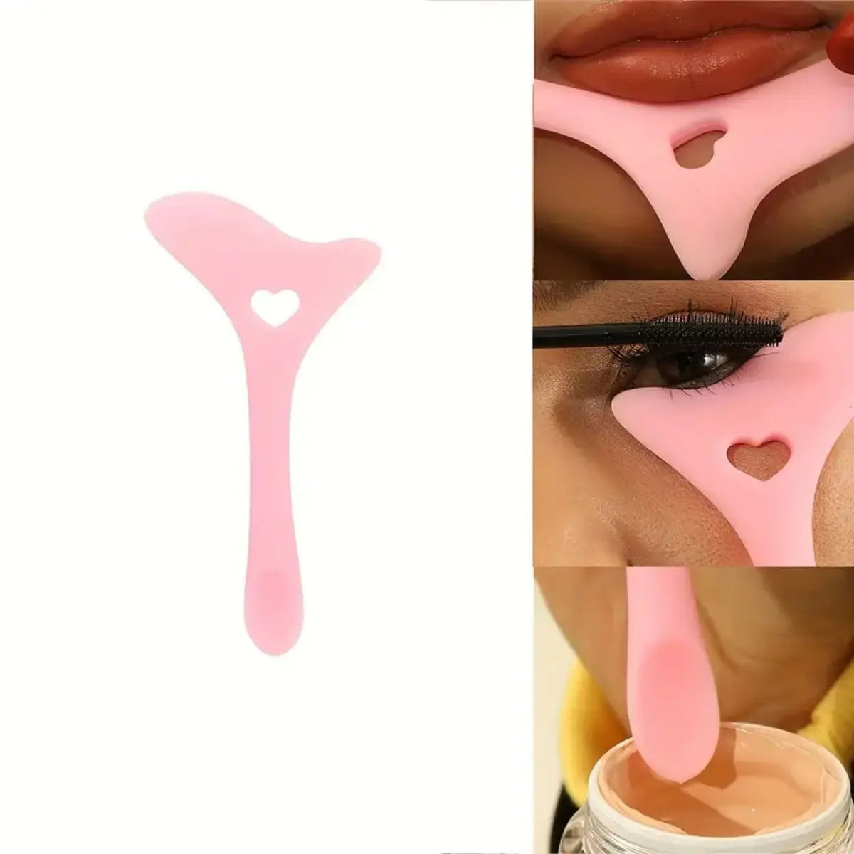 2Pcs Set Winged Eyeliner Stencil Mascara Shield Applicator Set Resusable Silicone Eyeliner Guide Tool for Eye Makeup,Mask Applic