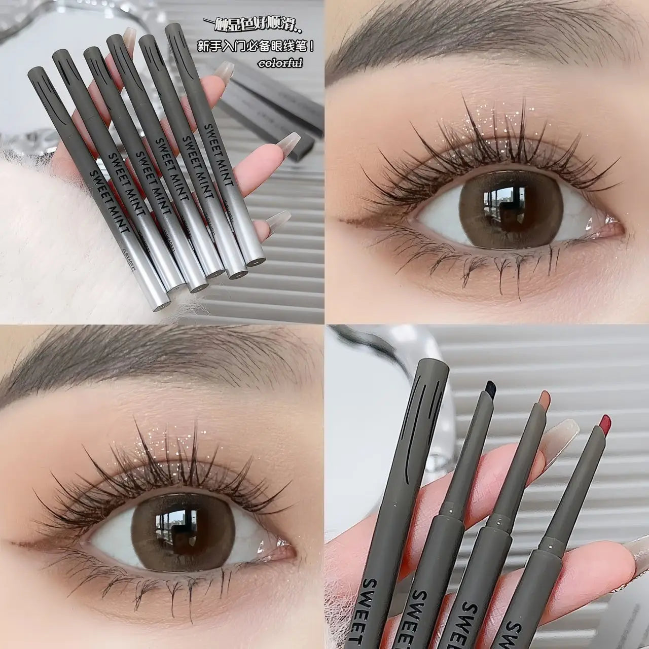 Silky Long-lasting Eye Liner Pencil Eyeliner Pen Natural Matte Wine Red Eyeliner Easy To Color Waterproof Eye Make Up Cosmetics