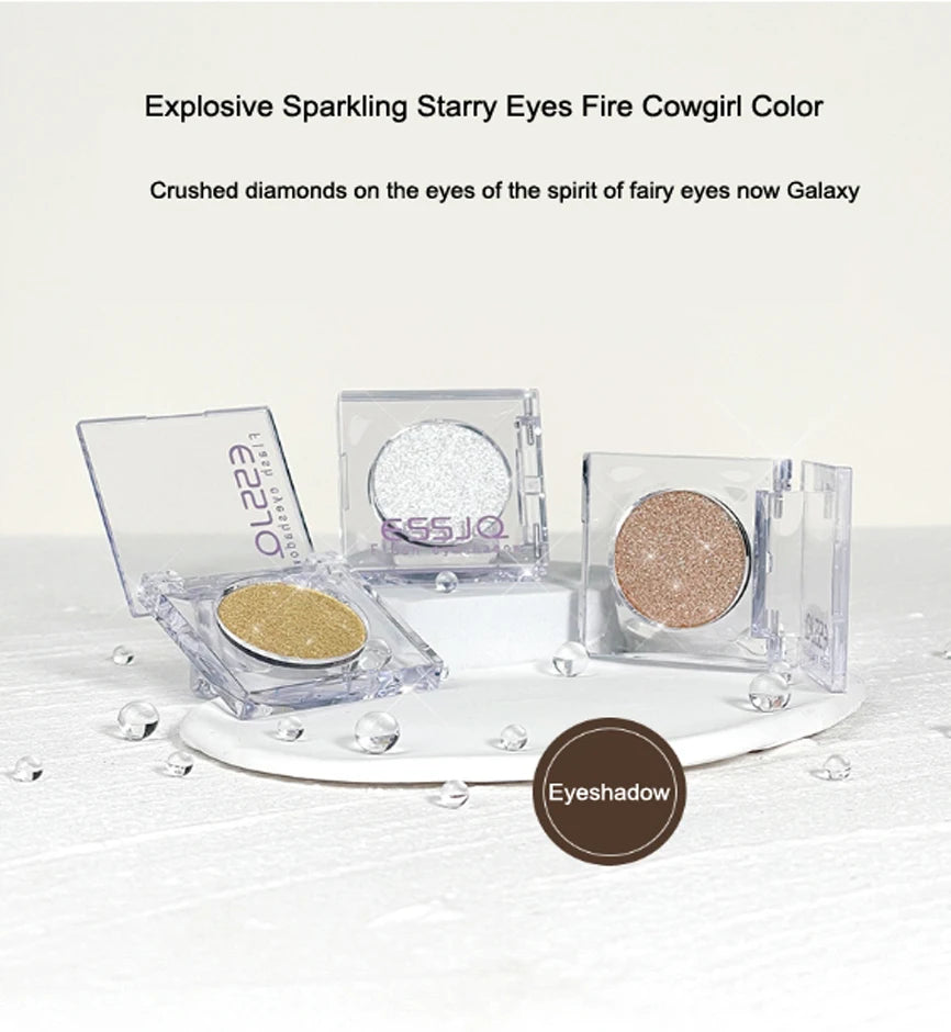 Monochrome White Shiny Highlighter Palette Make Up Glitter Eyeshadow Long-Lasting Pearlescent Shimmer Brighten Bronzers Makeup
