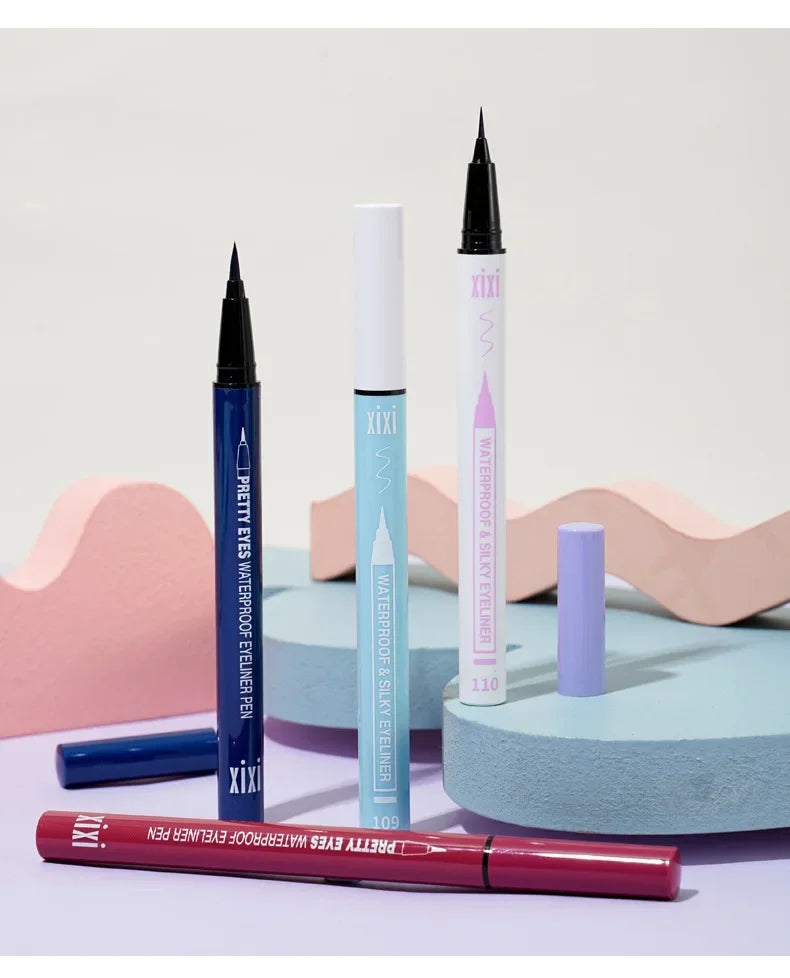 Waterproof Eyeliner Pencils Professional Fast Dry Smooth Eyes Brown Black Color Pigments Liquid Eye Liner Pen Make Up Tools