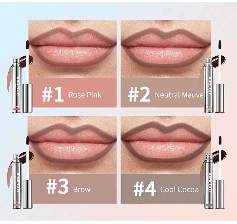 Peel Off Lip Liner Waterproof Long Lasting Liquid Lip Stick Lasting Makeup Liquid lipliner Containing Hyaluronic Acid Vitamin E