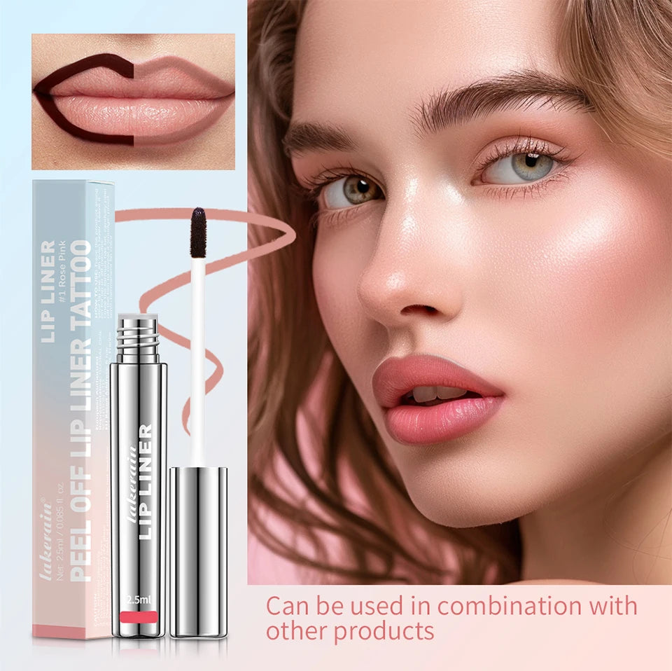 Peel Off Lip Liner Waterproof Long Lasting Liquid Lip Stick Lasting Makeup Liquid lipliner Containing Hyaluronic Acid Vitamin E