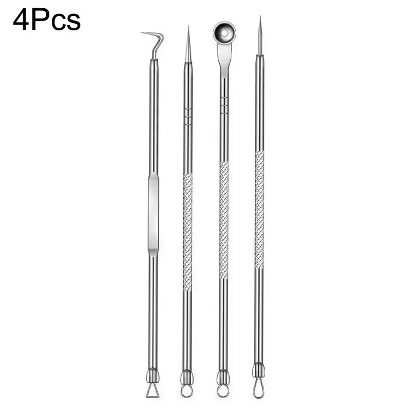 4-11Pcs Ingrown Hair Tweezers Acne Blackhead Removal Needles Black Dots Cleaner Deep Cleansing Pore Cleaner Face Skin Care Tools