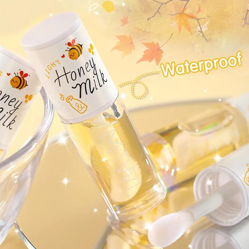 Kawaii Honey Peach Lip Oil Long Lasting Non-sticky Moisturizing Lip Tint with Lip Plumper Hydrating Lip Care Serum 5ml Make Up