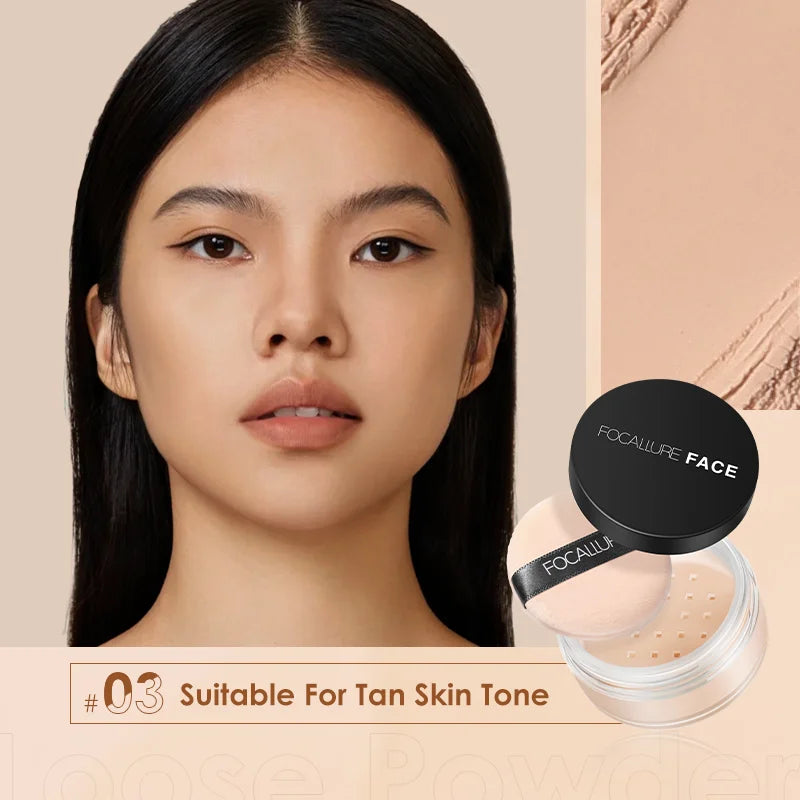 FOCALLURE Face Powder Waterproof Long-lasting 9 Colors Oil-control Matte Translucent Makeup Setting Powder Women Cosmetics