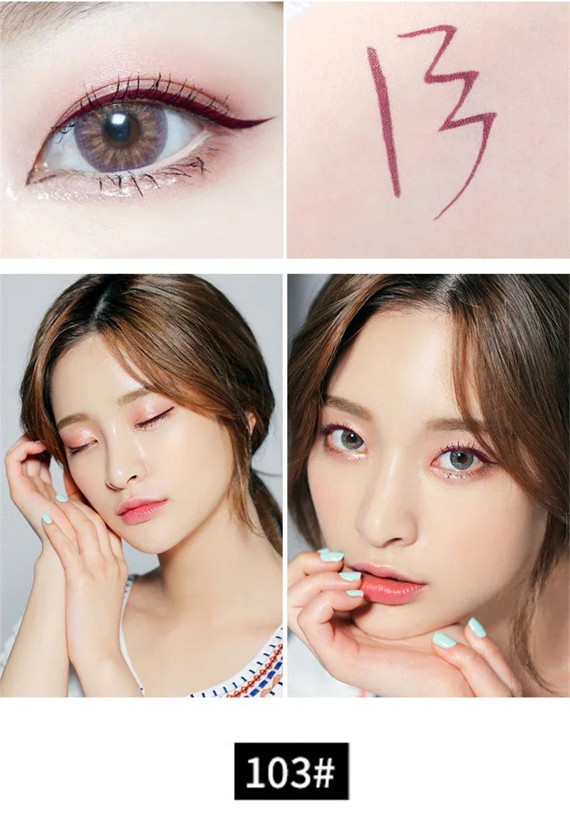 Waterproof Eyeliner Pencils Professional Fast Dry Smooth Eyes Brown Black Color Pigments Liquid Eye Liner Pen Make Up Tools