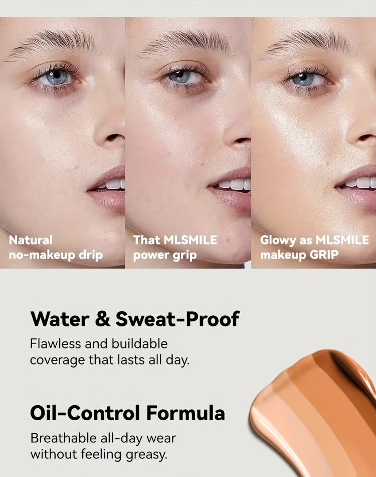 2-In-1 Oil Control Liquid Foundation And Conceal, Full Coverage Long Lasting Waterproof, Hydrating And Brightening Concealer