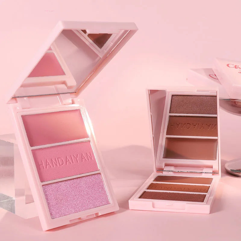 Multi-functional Highlighter Blush Eyeshadow Palette Natural Brighten Face Eye Nose Contour Shading Powder Dupe Makeup Cosmetics