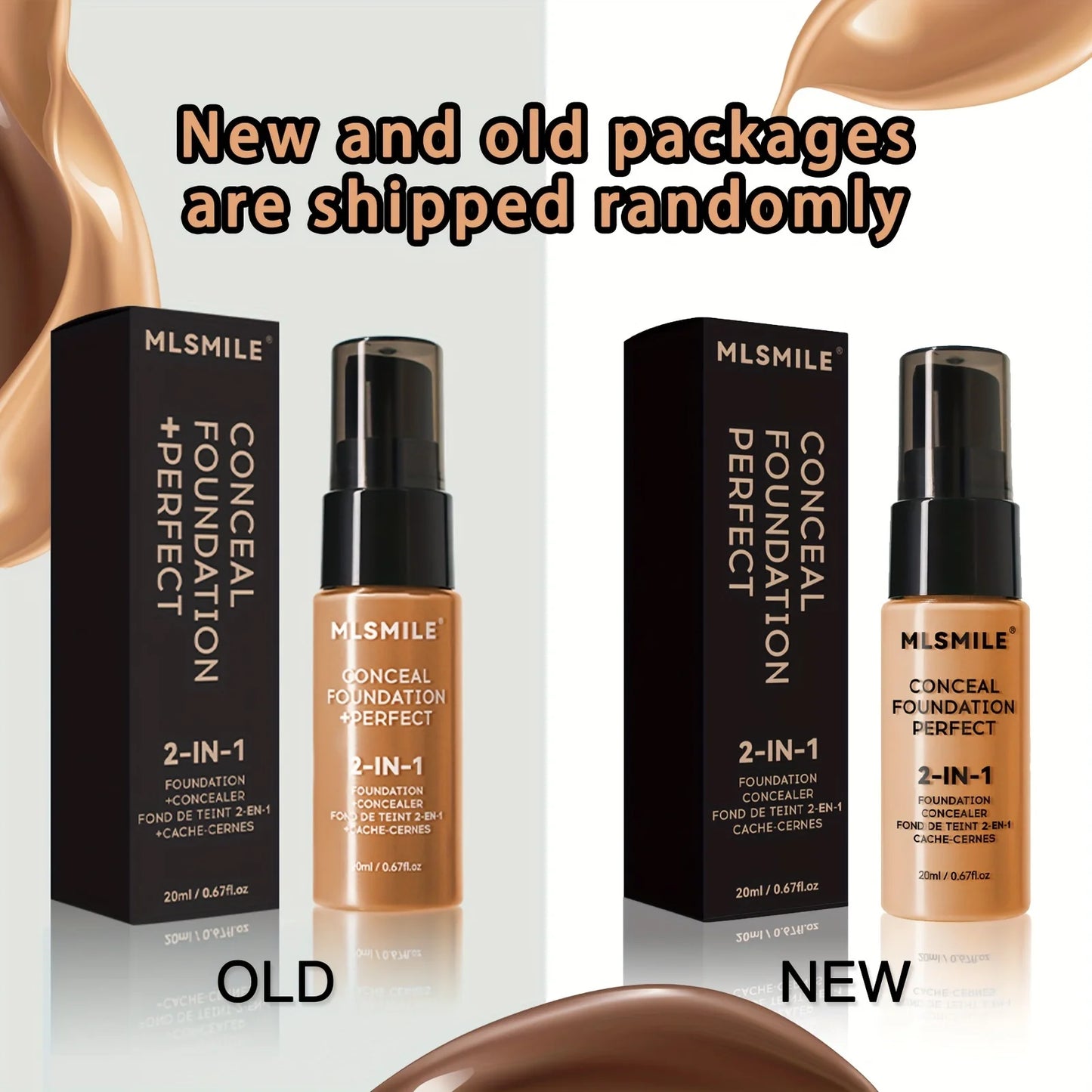 2-In-1 Oil Control Liquid Foundation And Conceal, Full Coverage Long Lasting Waterproof, Hydrating And Brightening Concealer