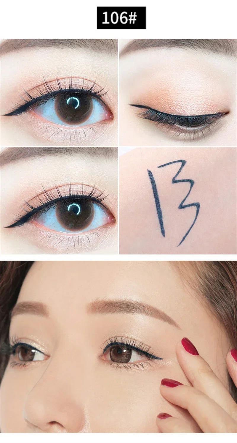 Waterproof Eyeliner Pencils Professional Fast Dry Smooth Eyes Brown Black Color Pigments Liquid Eye Liner Pen Make Up Tools