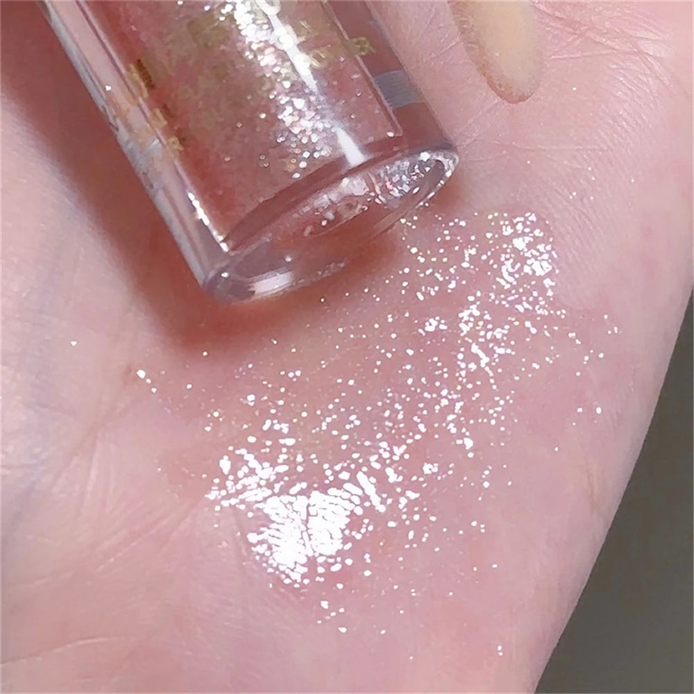 Diamond Shimmer Glitter Lip Gloss 5 Colors Sparkling Glitter Liquid Transparent Lipstick Pearl Lip Gloss Sexy Pouty Lip Make Up