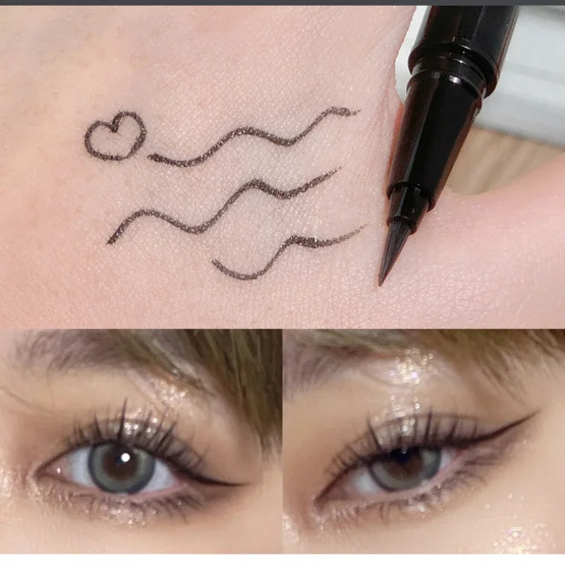 Waterproof Eyeliner Pencils Professional Fast Dry Smooth Eyes Brown Black Color Pigments Liquid Eye Liner Pen Make Up Tools