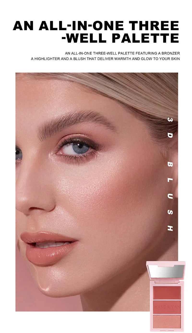 Multi-functional Highlighter Blush Eyeshadow Palette Natural Brighten Face Eye Nose Contour Shading Powder Dupe Makeup Cosmetics