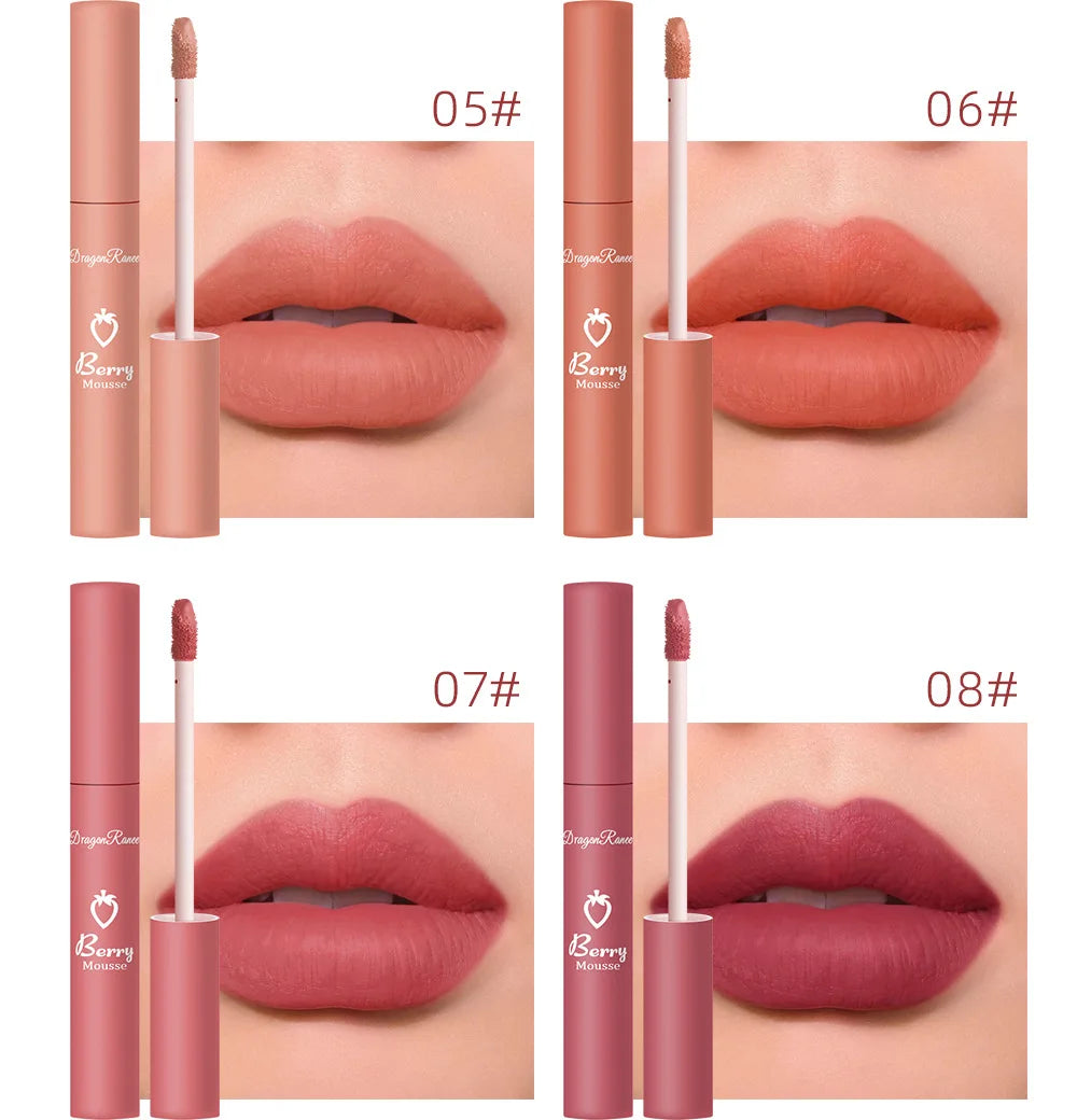Nude Lip Gloss Matte Velvet Liquid Lipstick Waterproof Sexy Long Lasting Non-stick Cup Nude Red Make-up for Women Korea Cosmetic