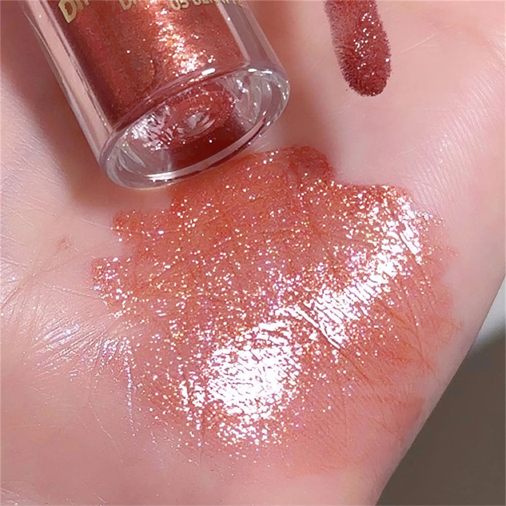 Diamond Shimmer Glitter Lip Gloss 5 Colors Sparkling Glitter Liquid Transparent Lipstick Pearl Lip Gloss Sexy Pouty Lip Make Up