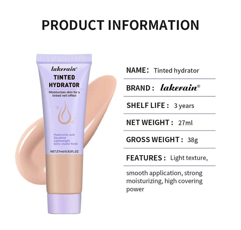 Strong Coverage Tinted Hydrator Make-up For Women Even Skin Tone Semi-matte Finish Natural Moisturizes The Skin Healthy Cosmetic
