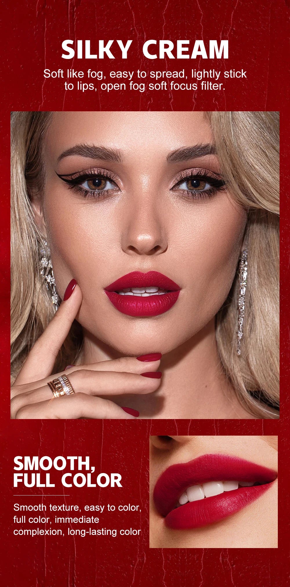 QIBEST 2 In 1 Matte Lipstick Pencil Waterproof Lip Liner Makeup Contour Tint Sexy Red Long Lasting Lipliner Lips Pencil Cosmetic
