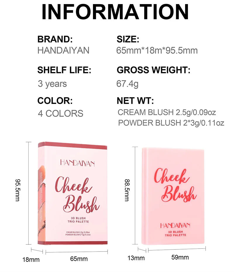 Multi-functional Highlighter Blush Eyeshadow Palette Natural Brighten Face Eye Nose Contour Shading Powder Dupe Makeup Cosmetics