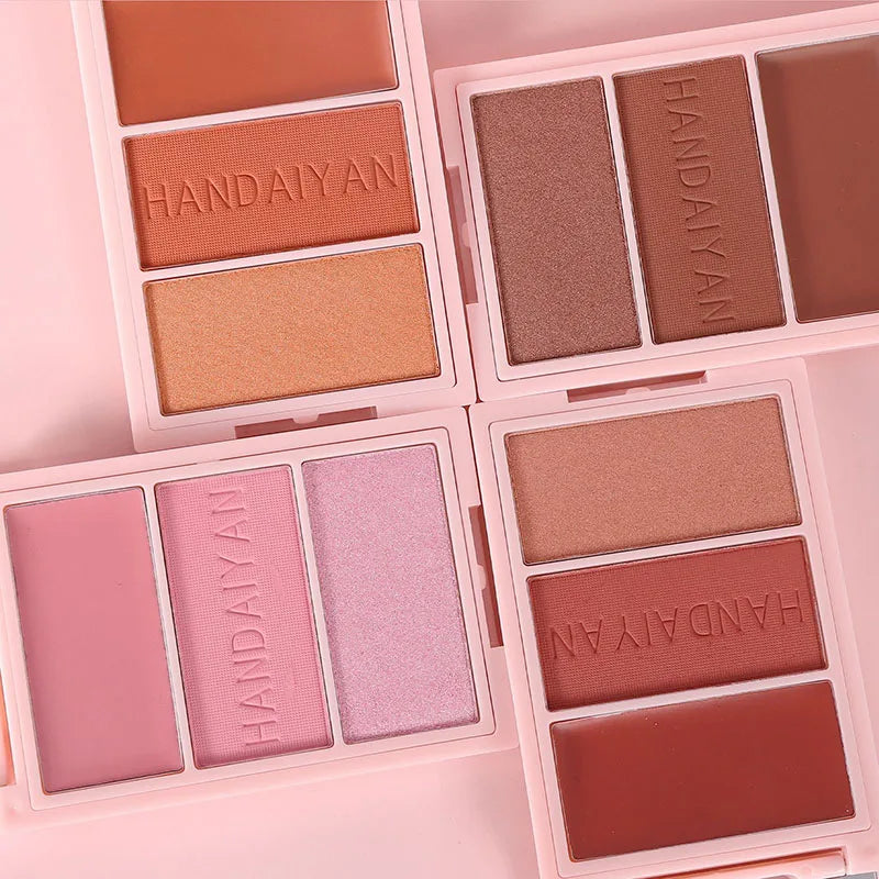 Multi-functional Highlighter Blush Eyeshadow Palette Natural Brighten Face Eye Nose Contour Shading Powder Dupe Makeup Cosmetics