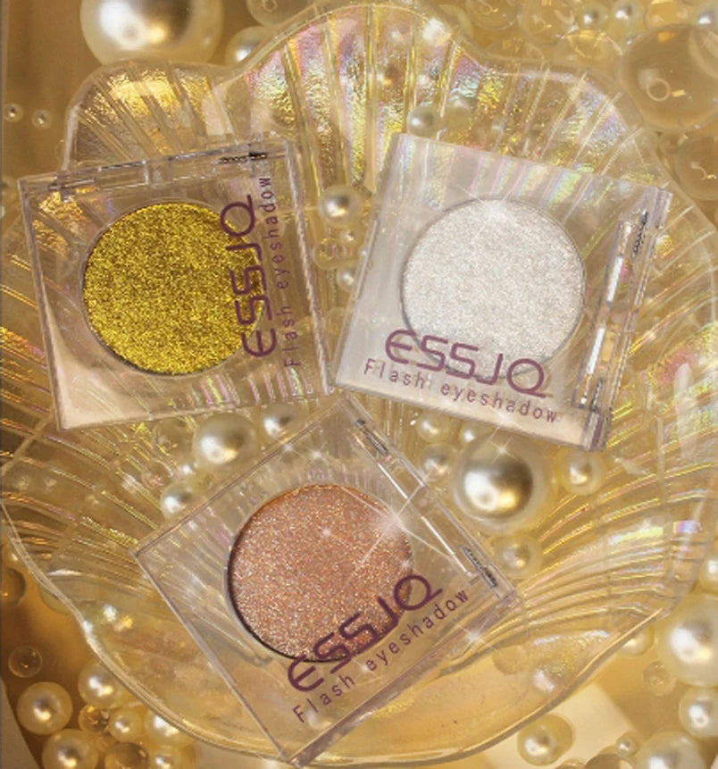 Monochrome White Shiny Highlighter Palette Make Up Glitter Eyeshadow Long-Lasting Pearlescent Shimmer Brighten Bronzers Makeup