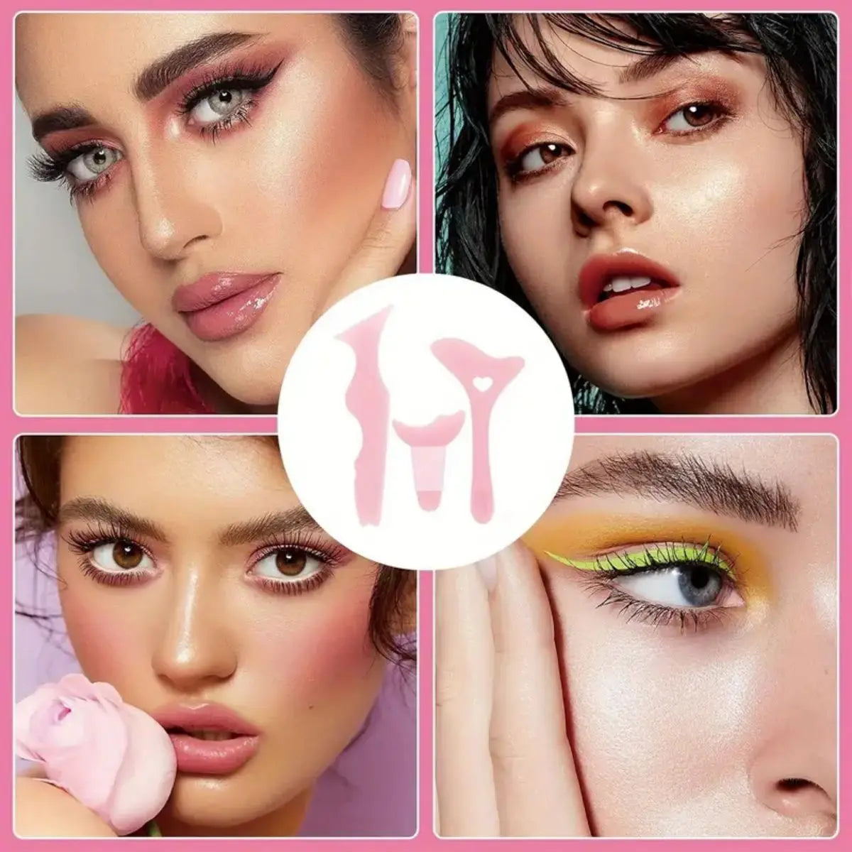 2Pcs Set Winged Eyeliner Stencil Mascara Shield Applicator Set Resusable Silicone Eyeliner Guide Tool for Eye Makeup,Mask Applic