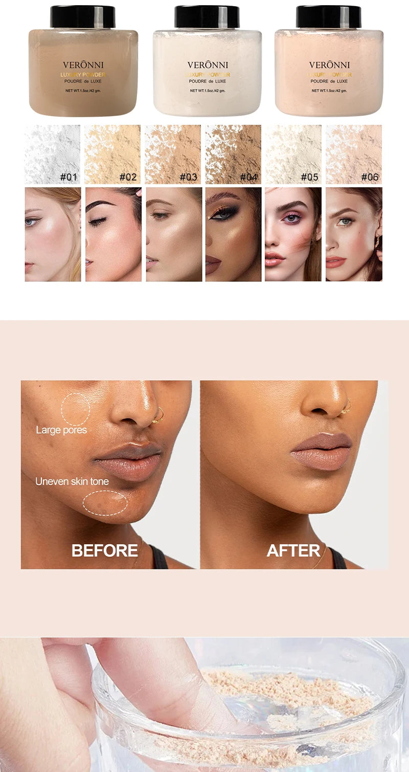 Banana Luxury Powder for Women Face Foundation Banana Powder Bottles Loose Powder Authentic Oil-Control Beauty Make Up Art Tools