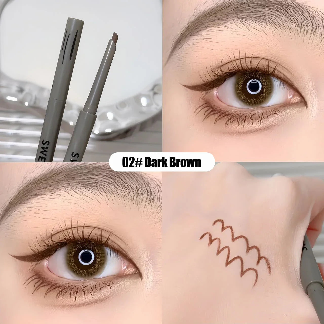 Silky Long-lasting Eye Liner Pencil Eyeliner Pen Natural Matte Wine Red Eyeliner Easy To Color Waterproof Eye Make Up Cosmetics