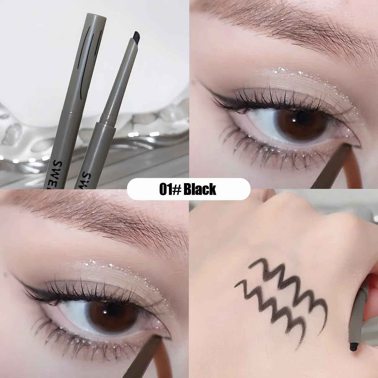 Silky Long-lasting Eye Liner Pencil Eyeliner Pen Natural Matte Wine Red Eyeliner Easy To Color Waterproof Eye Make Up Cosmetics