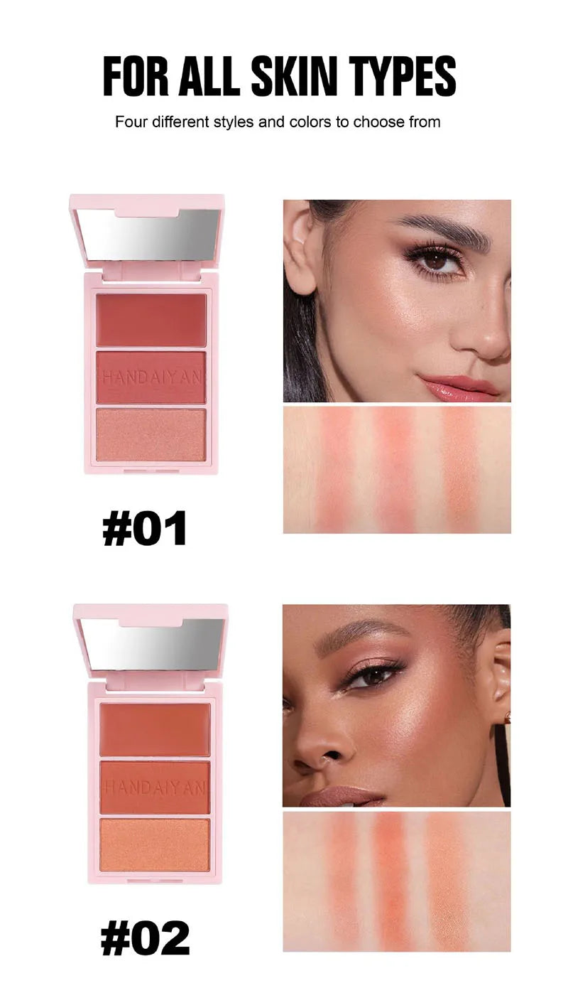 Multi-functional Highlighter Blush Eyeshadow Palette Natural Brighten Face Eye Nose Contour Shading Powder Dupe Makeup Cosmetics