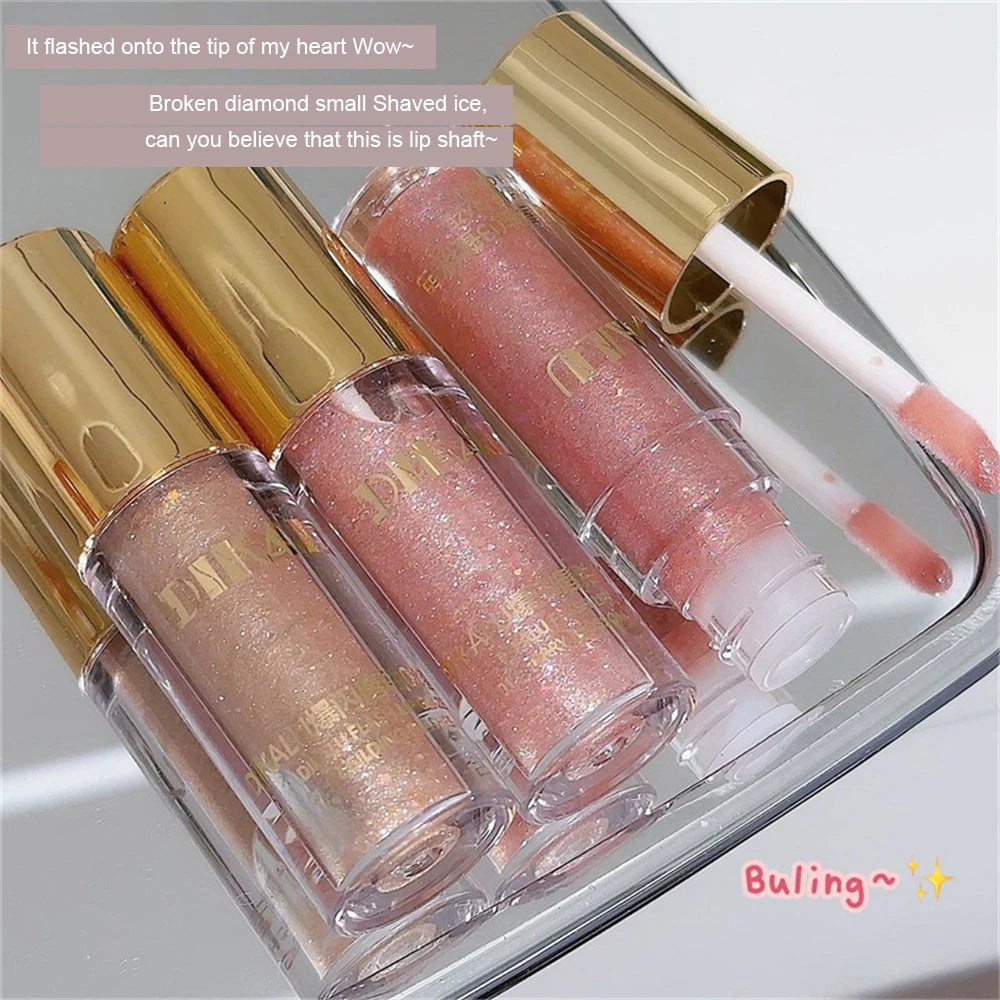 Diamond Shimmer Glitter Lip Gloss 5 Colors Sparkling Glitter Liquid Transparent Lipstick Pearl Lip Gloss Sexy Pouty Lip Make Up