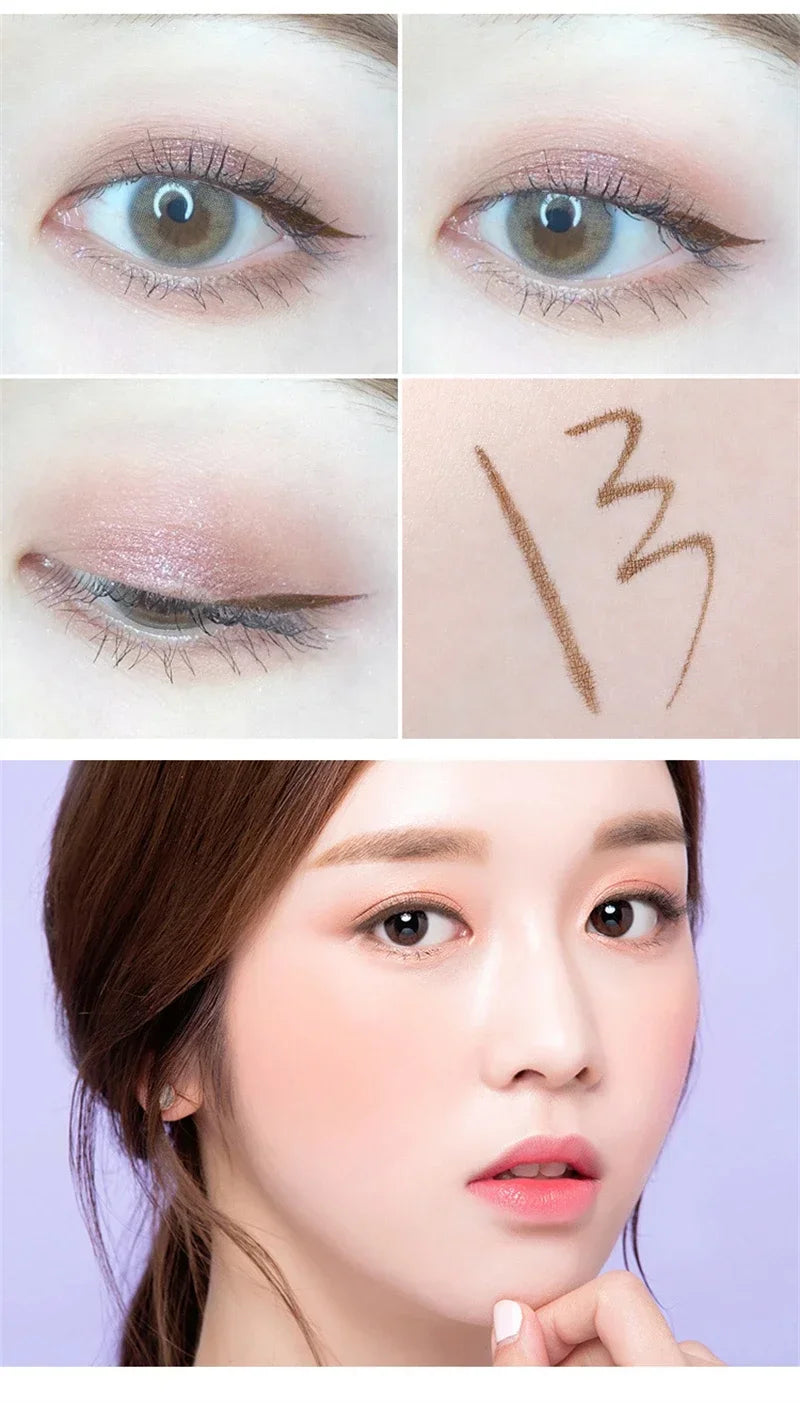 Waterproof Eyeliner Pencils Professional Fast Dry Smooth Eyes Brown Black Color Pigments Liquid Eye Liner Pen Make Up Tools