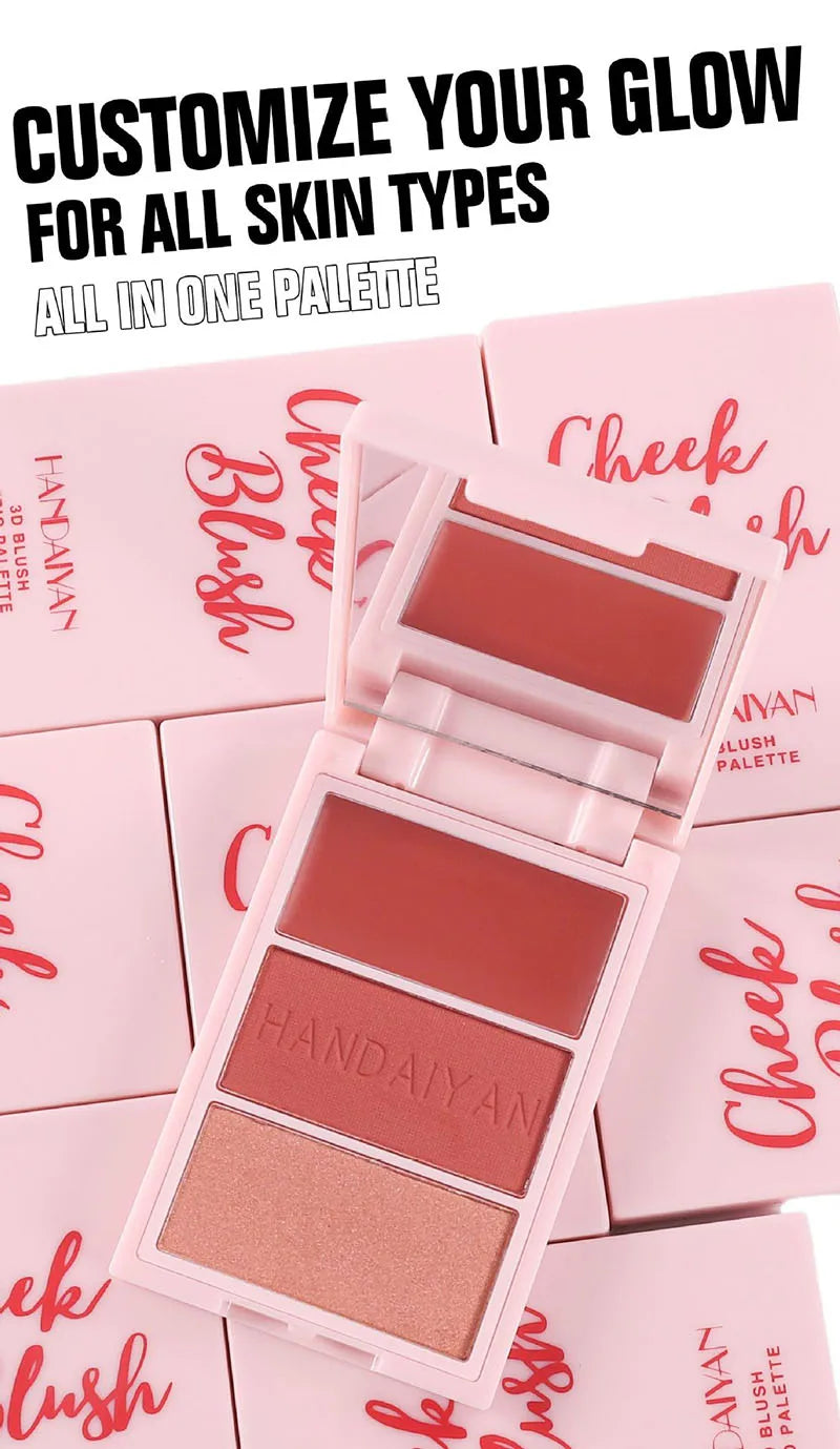 Multi-functional Highlighter Blush Eyeshadow Palette Natural Brighten Face Eye Nose Contour Shading Powder Dupe Makeup Cosmetics