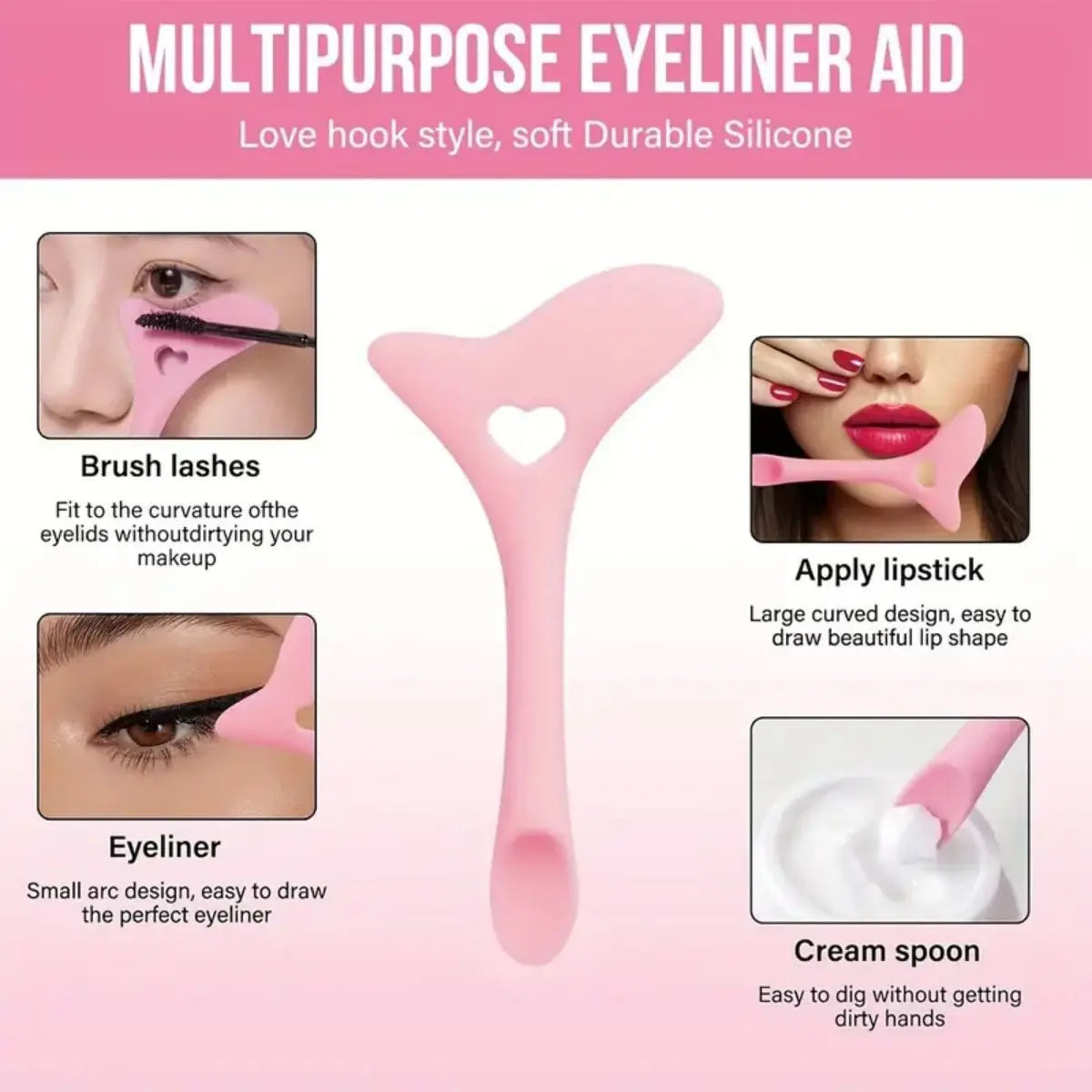 2Pcs Set Winged Eyeliner Stencil Mascara Shield Applicator Set Resusable Silicone Eyeliner Guide Tool for Eye Makeup,Mask Applic