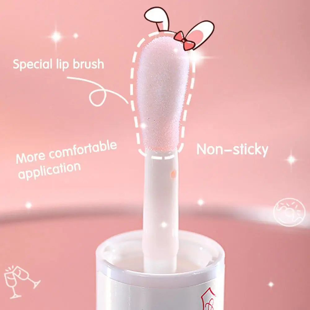 Kawaii Honey Peach Lip Oil Long Lasting Non-sticky Moisturizing Lip Tint with Lip Plumper Hydrating Lip Care Serum 5ml Make Up