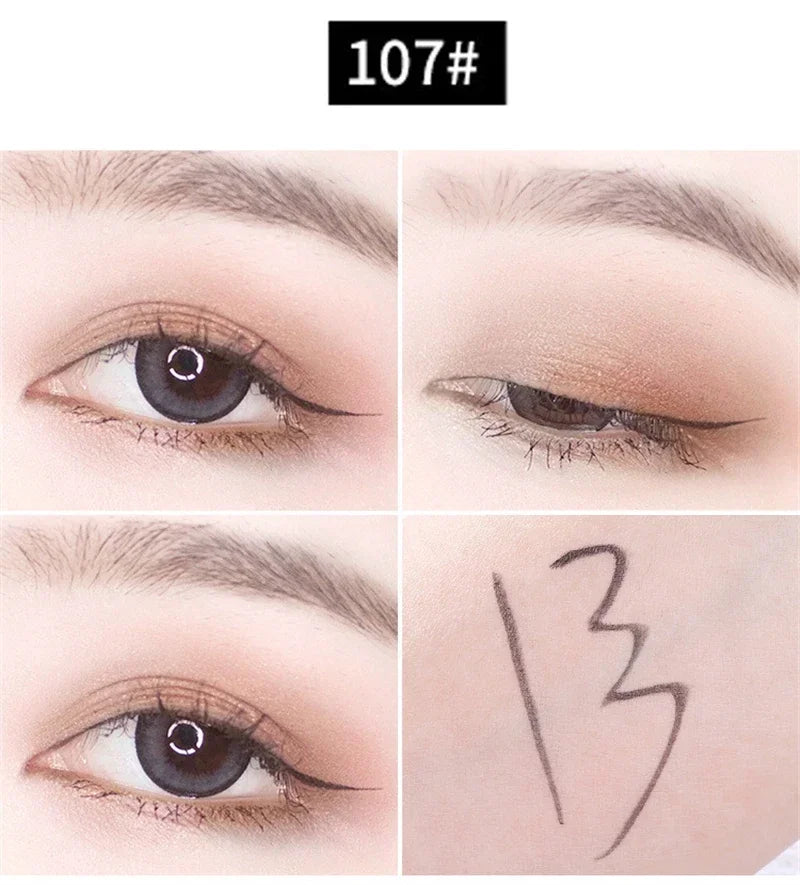 Waterproof Eyeliner Pencils Professional Fast Dry Smooth Eyes Brown Black Color Pigments Liquid Eye Liner Pen Make Up Tools