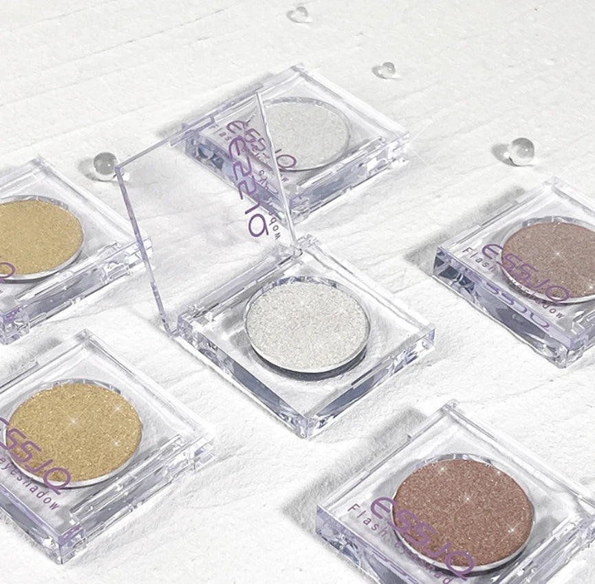 Monochrome White Shiny Highlighter Palette Make Up Glitter Eyeshadow Long-Lasting Pearlescent Shimmer Brighten Bronzers Makeup