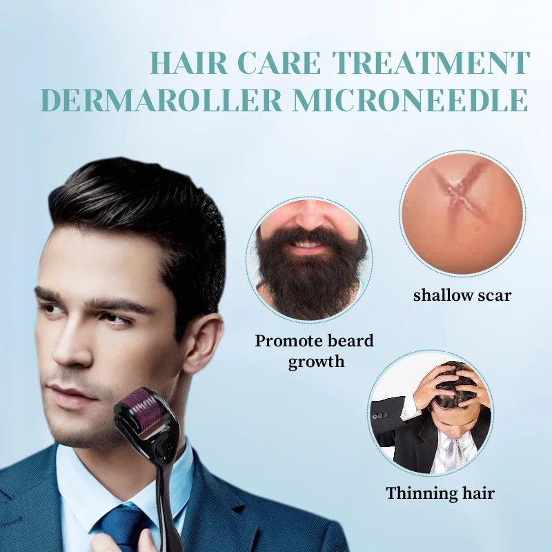 540 Needles for Facial Body Hair Growth Derma Roller for Skin Beard 0.2mm 0.25mm 0.3mm Needle Micro Face Roll Tool