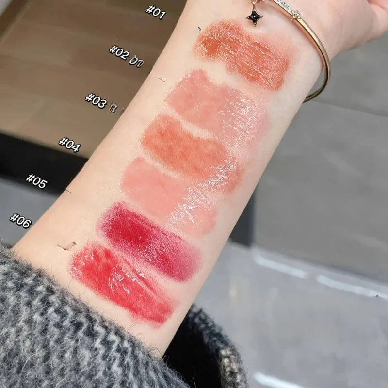 Clear Water Light Solid Lip Gloss Jelly Pink Lip Tint Mirror Glass Lip Glaze Heart-shaped Moisturising Lipstick Pencil Makeup