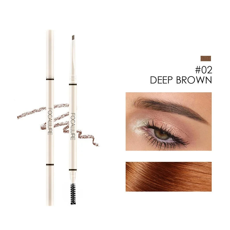 FOCALLURE Eyebrow Pencil Ultra Fine Eyebrow Enhancer Pen Brown Waterproof Long-lasting Precise Eye Brow Makeup Beauty Cosmetics