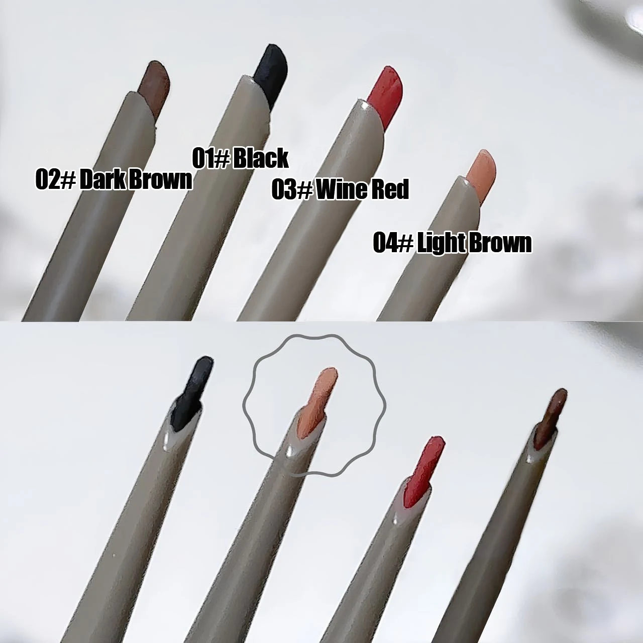 Silky Long-lasting Eye Liner Pencil Eyeliner Pen Natural Matte Wine Red Eyeliner Easy To Color Waterproof Eye Make Up Cosmetics