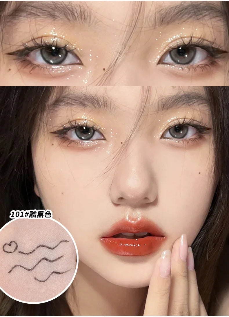 Waterproof Eyeliner Pencils Professional Fast Dry Smooth Eyes Brown Black Color Pigments Liquid Eye Liner Pen Make Up Tools