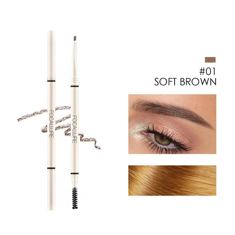 FOCALLURE Eyebrow Pencil Ultra Fine Eyebrow Enhancer Pen Brown Waterproof Long-lasting Precise Eye Brow Makeup Beauty Cosmetics