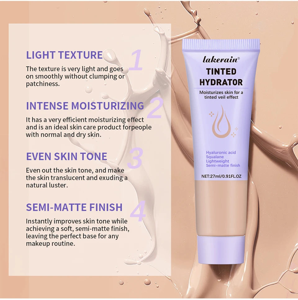 Strong Coverage Tinted Hydrator Make-up For Women Even Skin Tone Semi-matte Finish Natural Moisturizes The Skin Healthy Cosmetic