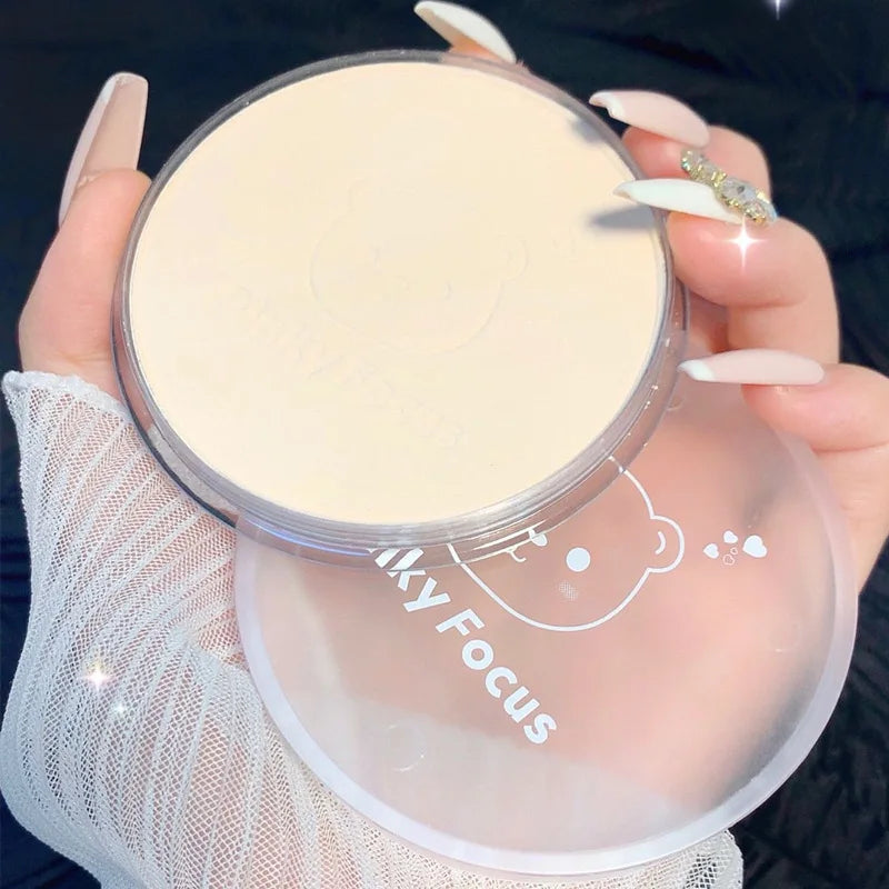 Natural Pressed Powder Transparent White Brighten Oil Control Concealer Lasting Face Makeup Setting Powder Waterproof Cosmetic