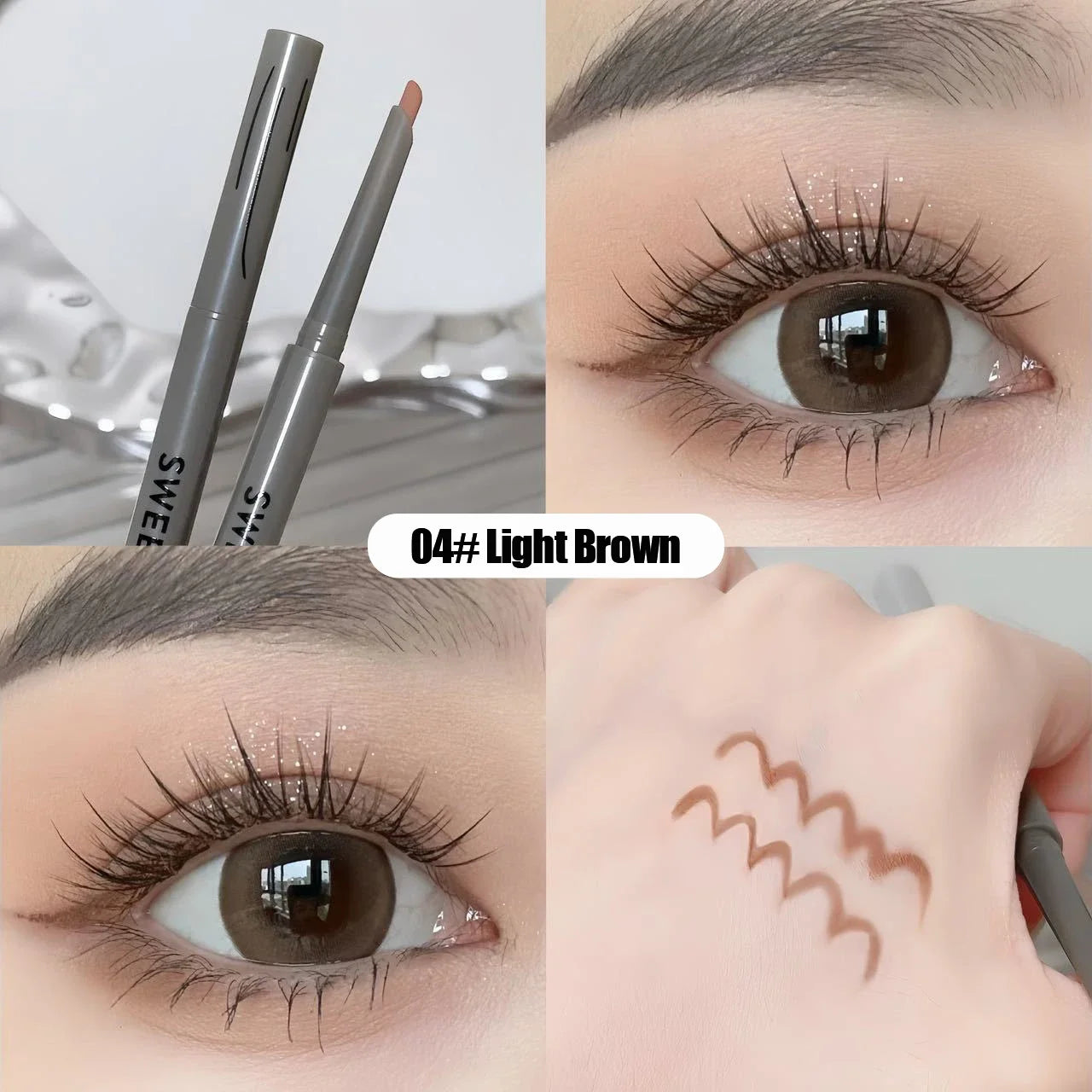 Silky Long-lasting Eye Liner Pencil Eyeliner Pen Natural Matte Wine Red Eyeliner Easy To Color Waterproof Eye Make Up Cosmetics
