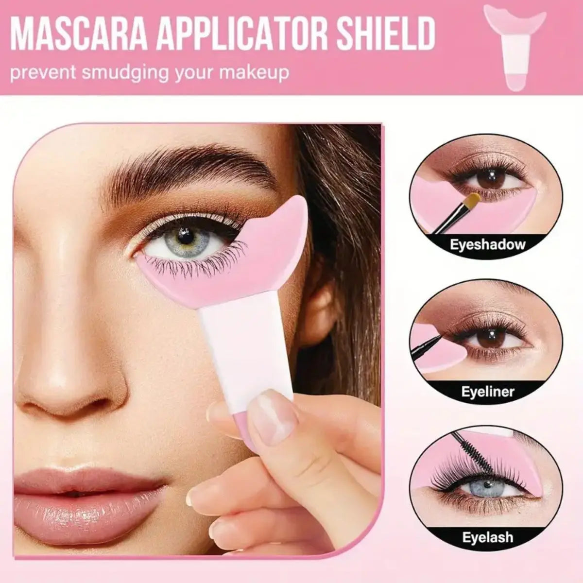 2Pcs Set Winged Eyeliner Stencil Mascara Shield Applicator Set Resusable Silicone Eyeliner Guide Tool for Eye Makeup,Mask Applic